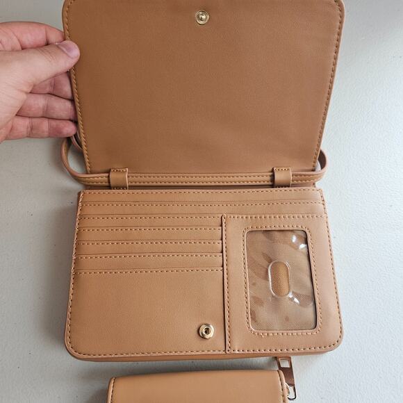 A New Day Crossbody Wallet with Matching Zip Wallet Set Faux Leather Purse Strap - Picture 2 of 10